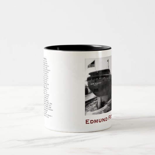 The Edmund Fitzgerald with Crew Names Zweifarbige Tasse (Mittel)