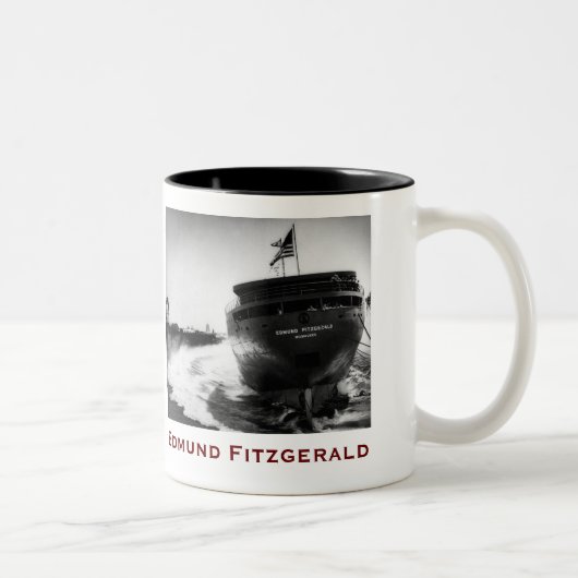 The Edmund Fitzgerald with Crew Names Zweifarbige Tasse (Rechts)