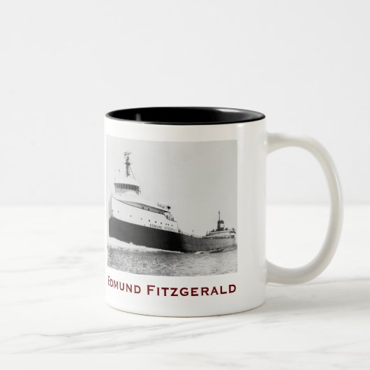 The Edmund Fitzgerald with Crew Names Zweifarbige Tasse (Rechts)
