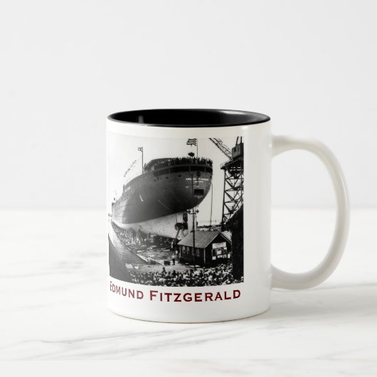 The Edmund Fitzgerald with Crew Names Zweifarbige Tasse (Rechts)