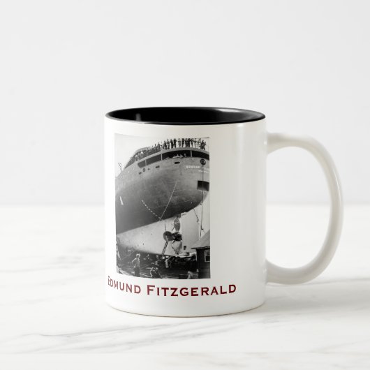 The Edmund Fitzgerald with Crew Names Zweifarbige Tasse (Rechts)