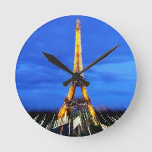The Eiffel Tower Paris France Runde Wanduhr