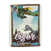 The Eiger Mountain, Schweiz Reiseplakat Magnet (Vertikal)