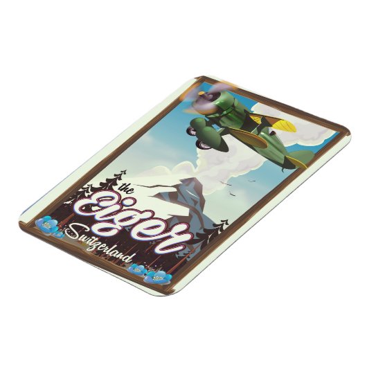 The Eiger Mountain, Schweiz Reiseplakat Magnet (Linke Seite)