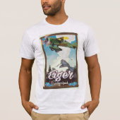 The Eiger Mountain, Schweiz Reiseplakat T-Shirt (Vorderseite)