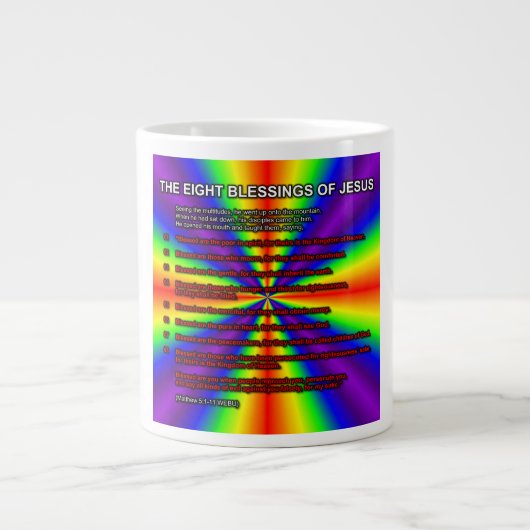 The Eight Blessings Of Jesus Mug Jumbo-Tasse (Vorderseite)