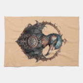 "The Eiserne Beak: A Steampunk Ibis" Geschirrtuch (Horizontal)