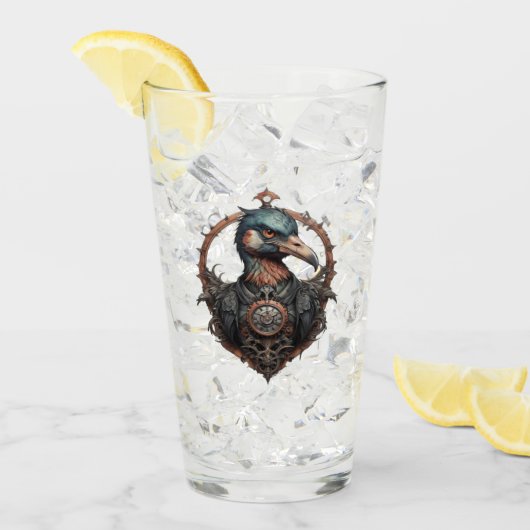 "The Eiserne Beak: A Steampunk Ibis" Glas (Vorderseite Ice)