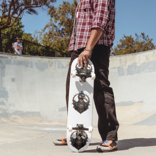 "The Eiserne Beak: A Steampunk Ibis" Skateboard (Außenbereich 2)