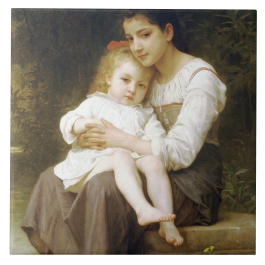 The Elder Sister (von William Bouguereau) Fliese (Vorderseite)