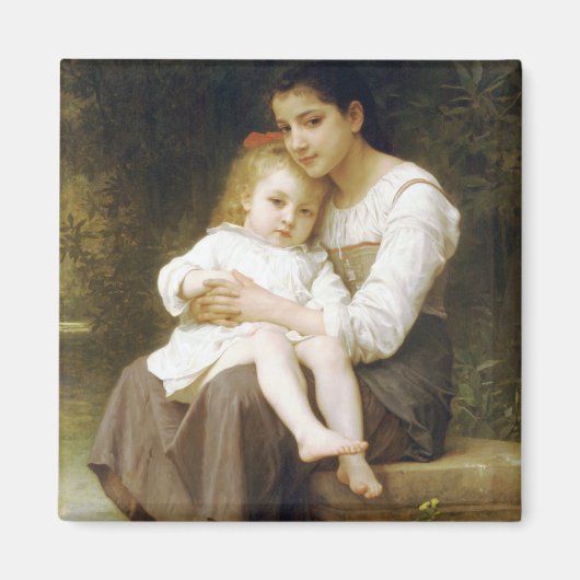 The Elder Sister (von William Bouguereau) Magnet (Vorne)