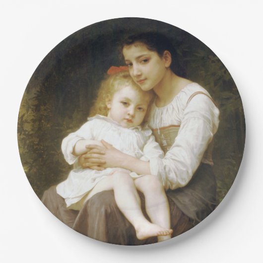 The Elder Sister (von William Bouguereau) Pappteller (Vorderseite)