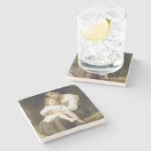 The Elder Sister (von William Bouguereau) Steinuntersetzer (Seitenansicht)