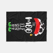 The Elf Moo Cow Funny Christmas Elf Family Matchin Fleecedecke (Vorderseite (Horizontal))