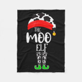 The Elf Moo Cow Funny Christmas Elf Family Matchin Fleecedecke (Vorderseite)
