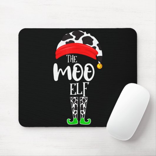 The Elf Moo Cow Funny Christmas Elf Family Matchin Mousepad (Mit Mouse)