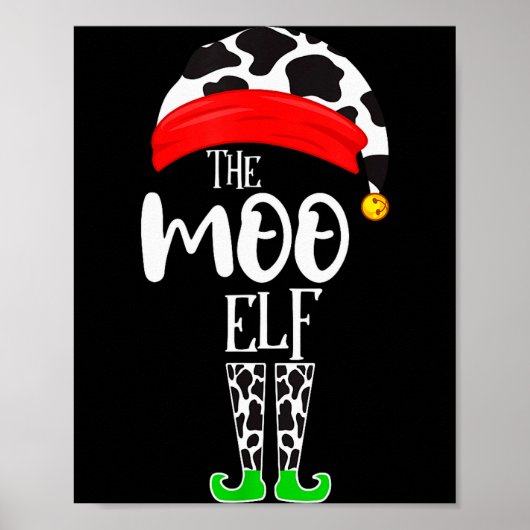The Elf Moo Cow Funny Christmas Elf Family Matchin Poster (Vorne)