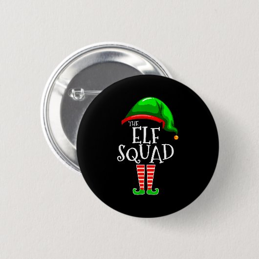The Elf Squad Family Matching Group Christmas Button (Vorne & Hinten)