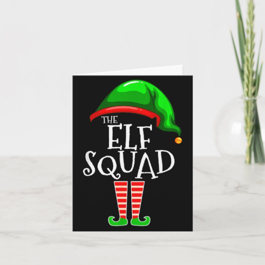 The Elf Squad Family Matching Group Christmas  Karte (Vorderseite)