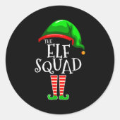 The Elf Squad Family Matching Group Christmas  Runder Aufkleber (Vorderseite)