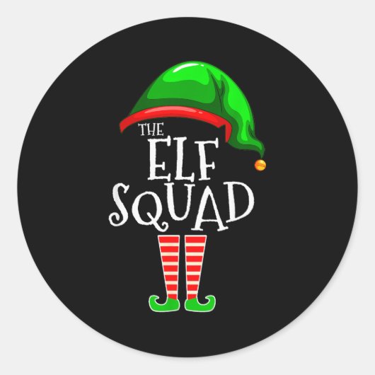 The Elf Squad Family Matching Group Christmas  Runder Aufkleber (Vorderseite)