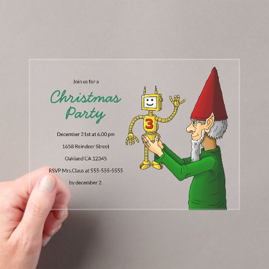 The Elf's Christmas Party Invitation Acryleinladungen (Insitu (Handheld))