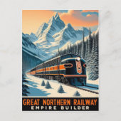 The Empire Builder Vintage Train Postkarte (Vorderseite)