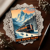 The Empire Builder Vintage Train Postkarte
