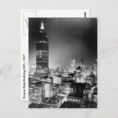 The Empire State Gebäude at Night Post Card, 1937 Postkarte (Vorne/Hinten)