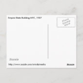 The Empire State Gebäude at Night Post Card, 1937 Postkarte (Rückseite)