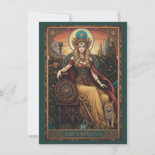 The Empress (Freyja) Tarot Art Flat Thank You Card Dankeskarte (Vorderseite)