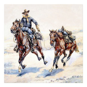 The Empty Saddle Western Art von Frederic Remingto Fotodruck