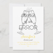 The End of an Error Champagne Divorce Party Einladung (Vorderseite)
