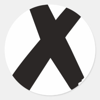 The English American Letter "X" Runder Aufkleber