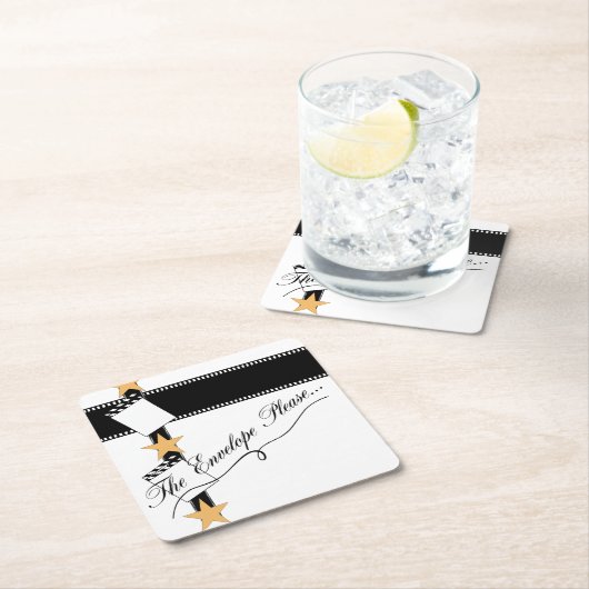 "The Envelope Bitte" Oscar Party Square Paper Coa Rechteckiger Pappuntersetzer (Vor Ort)