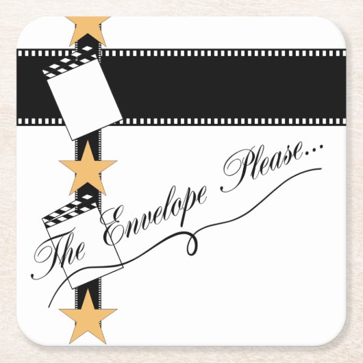 "The Envelope Bitte" Oscar Party Square Paper Coa Rechteckiger Pappuntersetzer (Vorderseite)