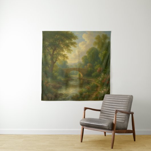 The Eternal Arch: Romantic Twilight Over the River Wandteppich (Beispiel)