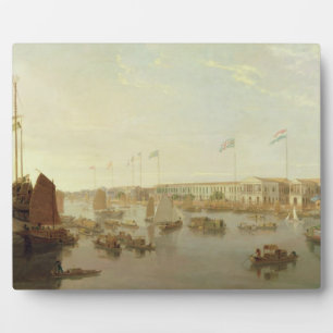 The European Factories, Canton, 1806 (Öl auf Canva Fotoplatte