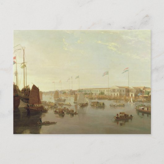 The European Factories, Canton, 1806 (Öl auf Canva Postkarte (Vorderseite)