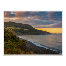 The Evening Glow of Greystones Coast Poster