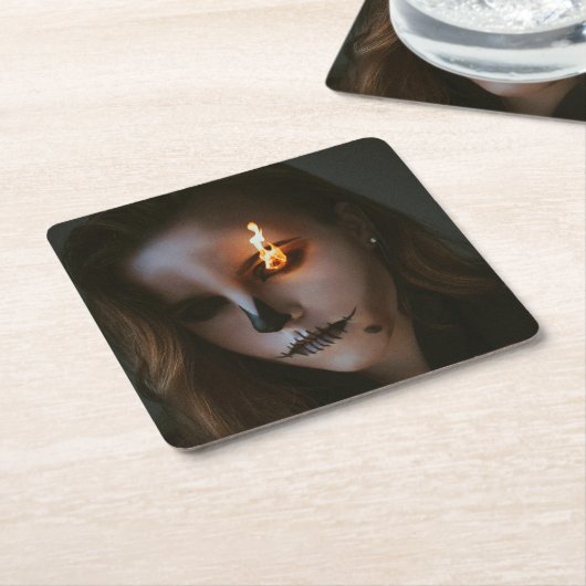 the evil one Halloween Paper Coaster Rechteckiger Pappuntersetzer (angewinkelt)