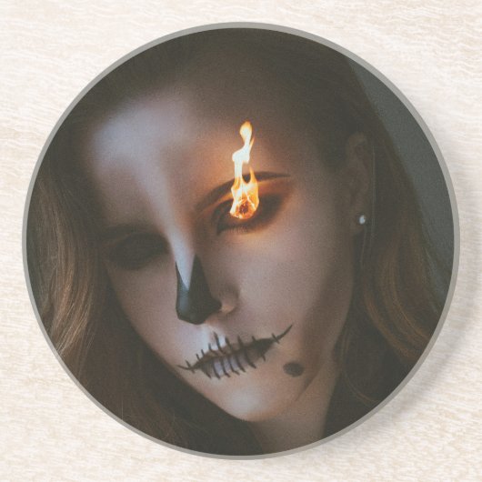 The evil one Halloween Sandstone Coaster Getränkeuntersetzer (Vorne)