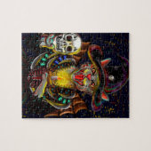 The Evil Witch Cat Holds a Skull and a Candle Puzzle (Horizontal)