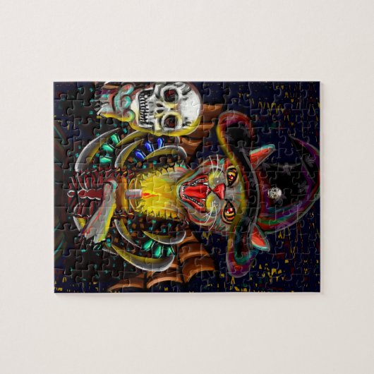 The Evil Witch Cat Holds a Skull and a Candle Puzzle (Horizontal)