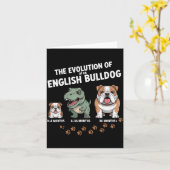 The Evolution Of An English Bulldog Funny  Karte (Gelbe Blume)