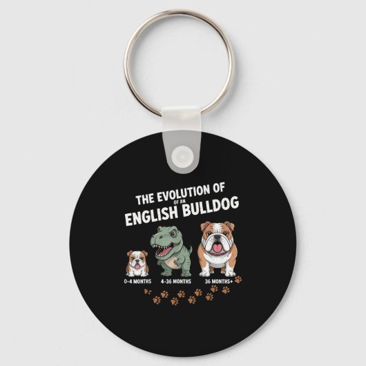 The Evolution Of An English Bulldog Funny  Schlüsselanhänger (Vorderseite)