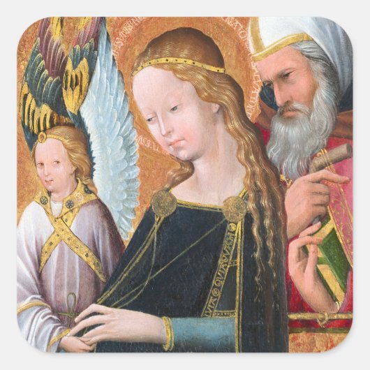 The Expectant Madonna with Saint Joseph Quadratischer Aufkleber (Vorderseite)