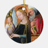 The Expectant Madonna with Saint Joseph Round Keramik Ornament (Vorne)