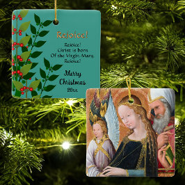 The Expectant Madonna with Saint Joseph Square Keramikornament