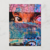 The Eyeballs abstract junk journal Collage AI Postkarte (Vorderseite)